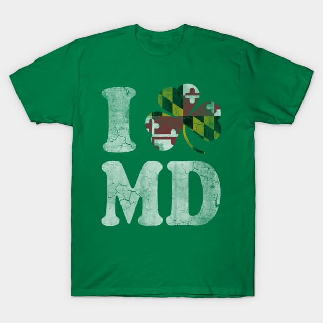 Maryland Shamrock Flag MD Irish St Patricks Day T-Shirt by E